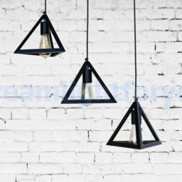 3 Pyramids Iron Pendant Light Fixture Modern Lighting Industrial Chandelier Lamp Vintage Kitchen Light - thumbnail 2