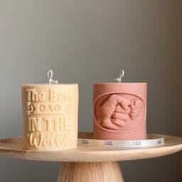 Dad Soy Wax Candle - Sculptural Pillar, Father's Day Gift - thumbnail 1