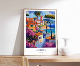 Antibes Poster, French Riviera Gift For Travel Lover, European Poster, France Print, Wall Art. Home Decor, Scenery - thumbnail 1