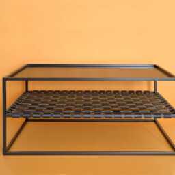 steel & Leather Coffee Table Industrial Modern Design - thumbnail 4
