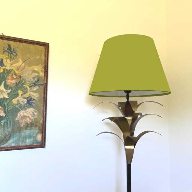 Chartreuse Cotton Empire Lampshade, Green Coolie Ceiling Light Shade - image 1