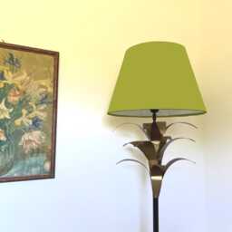 Chartreuse Cotton Empire Lampshade, Green Coolie Ceiling Light Shade