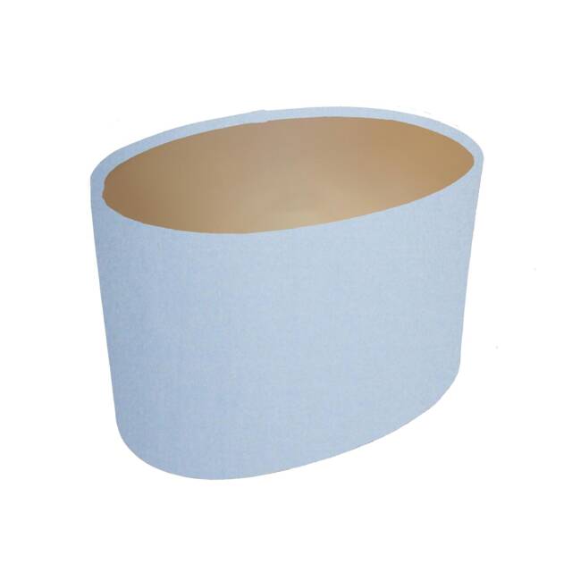 Light Blue Oval Drum Lampshade, Cotton With A Champagne Lining - image 1