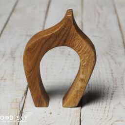 Hand-Carved Oak Flower Stand Japandi Minimalist Vase, Dried Floral Display - thumbnail 2