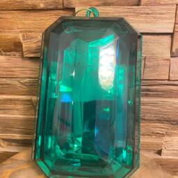 Emerald Green Jewel Christmas Ornament 9-Inch Acrylic Gem - thumbnail 3