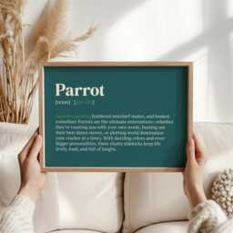 Parrot Definition Print - Colorful Wall Art For Bird Lovers, Fun Decor, Gift Pet Parents, Tropical Print, Owner - thumbnail 2