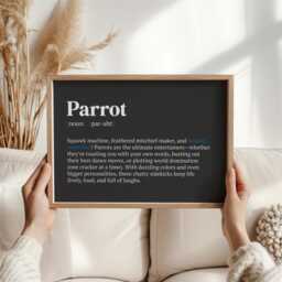 Parrot Definition Print - Colorful Wall Art For Bird Lovers, Fun Decor, Gift Pet Parents, Tropical Print, Owner - thumbnail 3