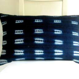 Indigo Mud Cloth Lumbar 21 X 12 Cushion Cover - thumbnail 2