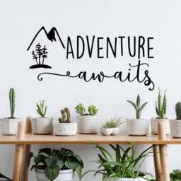 Adventure Awaits Wall Decal Travel Theme Bedroom Decor Ww58 - thumbnail 3