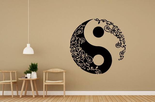 Mandala Wall Decal - Yin Yang Yoga Studio Bohemian Vinyl Sticker Boho Home Decor Bedroom Art Na102 - image 1