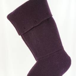 Christmas Stocking Boiled Wool Buttons Pocket Bplum Purple Berry Repurposed Winter Sweater Upcycled Recycled 155 - thumbnail 3