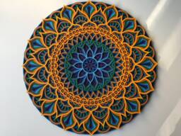 Colorful Multilayer Mandala Wall Art - Laser Cut Plywood - thumbnail 1