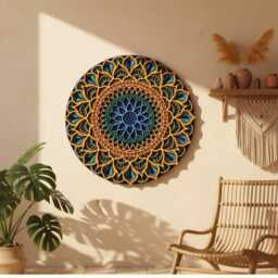 Colorful Multilayer Mandala Wall Art - Laser Cut Plywood - thumbnail 2