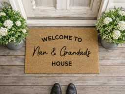 Nan Grandads Gift Idea - Custom Welcome Rug Modern Cursive Retired Home Sign - thumbnail 1