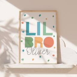 Set Of 3 Brother Sister Prints, Sibling Playroom, Wall Art, Big Sis, Lil Bro, Rainbow Bedroom Decor, Shared - thumbnail 3