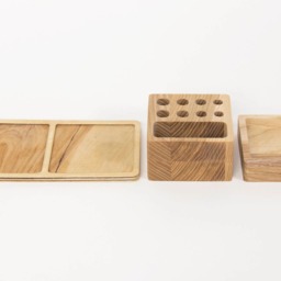 Small Desk Organizer Wooden Wood Desk Storage Organization - thumbnail 3