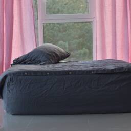 Duvet Cover Set & Pillow With Ruffle Graphite Color Stone Washed Seamless Full King Quilt Linen Duvet Cover Full - thumbnail 3