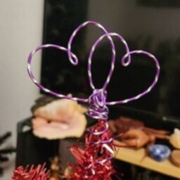 Mini Christmas Tree Topper in Purple & Silver - thumbnail 2