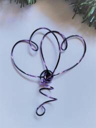 Mini Christmas Tree Topper in Purple & Silver - thumbnail 1