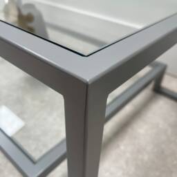 Hudson Glass Metal Coffee Table - Silver Grey - thumbnail 4