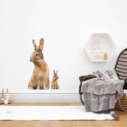 Rabbit Stickers , Cute Bunny Woodland Themed Nursery Decor Decal Removable Peel & Stick Wall For Kids - thumbnail 2