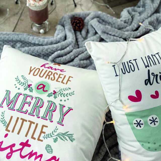 Christmas Velour Cushion Handmade Festive Pillow, Made in UK - image 1