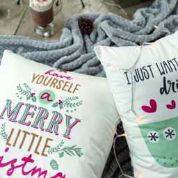 Christmas Velour Cushion Handmade Festive Pillow, Made in UK