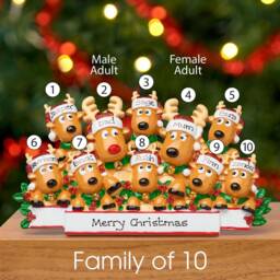 Personalised Family Christmas Xmas Decoration - Reindeer Table Top - thumbnail 3