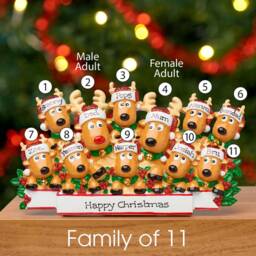 Personalised Family Christmas Xmas Decoration - Reindeer Table Top - thumbnail 2