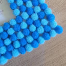 Wide Rectangular Blue Felt Ball Photo Frame 3 X 3.5 Inches - thumbnail 3