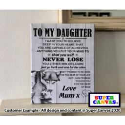 Handmade To My Our Daughter Personalised Custom Wolf Cub Picture Wall Art Framed Canvas Print Unique Birthday Gift From Mum & Dad - thumbnail 2