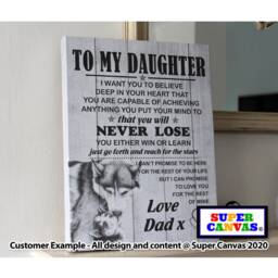 Handmade To My Our Daughter Personalised Custom Wolf Cub Picture Wall Art Framed Canvas Print Unique Birthday Gift From Mum & Dad - thumbnail 1