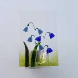 Fused Glass Bluebell Tealight Holder Handmade Candle Gift - thumbnail 3