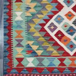 Kilim Rug Classic, Handmade Artisan Afghan Turkish Scandinavian Navajo Bohemian Wool Flatweave Multicolour 129x93 cm - thumbnail 2