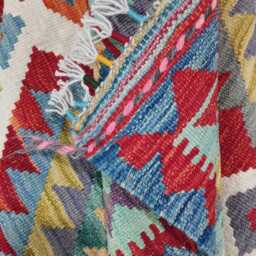 Kilim Rug Classic, Handmade Artisan Afghan Turkish Scandinavian Navajo Bohemian Wool Flatweave Multicolour 129x93 cm - thumbnail 4