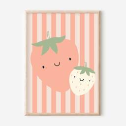 Cute Strawberry Fruit Print. Fun Wall Art Perfect For Boys Rooms, Girls A Playroom Or Nursery - Print Only - thumbnail 2
