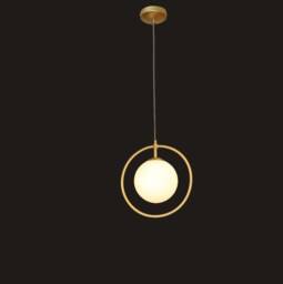 Chandelier Hanging Lighting - White Globe Glass Brass Gold Ceiling Lamp Vanity Light Fixture Shabtay Model Ranor Design - thumbnail 1