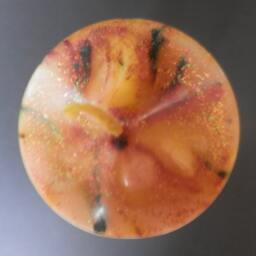 Handmade Candle, Pillar Marbled Unscented Yellow Candle - thumbnail 3