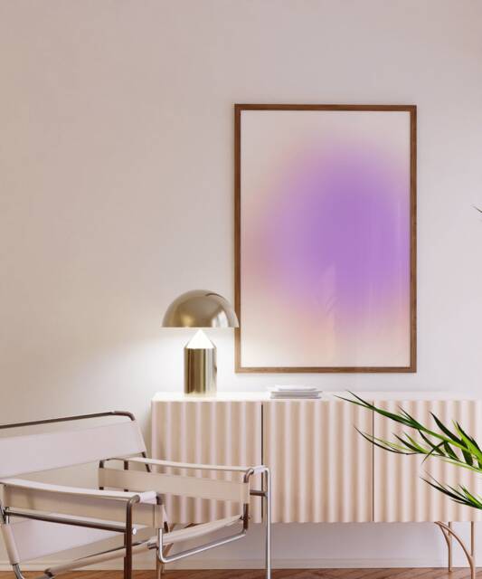 Lilac Glow Aura Gradient Art, Spiritual Poster, Abstract Dreamy Art Print, Self Care Energy, Gradient, Home Decor - image 1