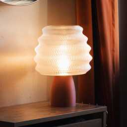Retro Table Lamp - Recycled & Wood Based Made in France E27 Led