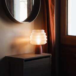 Retro Table Lamp - Recycled & Wood Based Made in France E27 Led - thumbnail 4