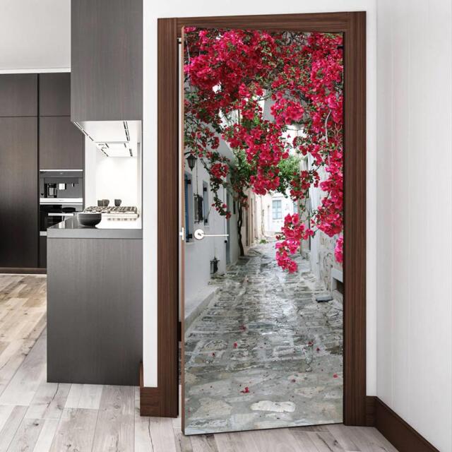 Door Wall Sticker Blooming Tree Stickers/ 3D Vinyl Decal/ Wallpaper/ Garden Mural/ Peel & Stick Mural - image 1