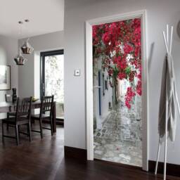 Door Wall Sticker Blooming Tree Stickers/ 3D Vinyl Decal/ Wallpaper/ Garden Mural/ Peel & Stick Mural - thumbnail 3