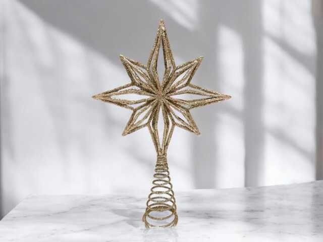 Christmas Tree Topper Star - North Design, 25 cm Gold Metal - image 1