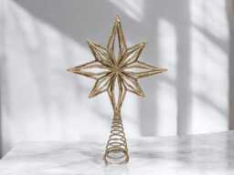 Christmas Tree Topper Star - North Design, 25 cm Gold Metal - thumbnail 1