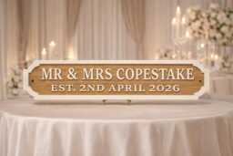 Personalised Mr & Mrs Wedding Sign - Custom Family Name Plaque Gift For Couple Established Date Anniversary - thumbnail 1