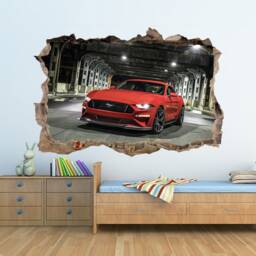 Ford Mustang Decal Vinyl Sticker Wall Decal Art Print Sportcar Supercar Racing Car Large Sticker - thumbnail 3