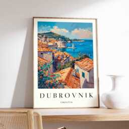 Dubrovnik Croatia Print Old Town, Adriatic Coast Wall Art - thumbnail 1