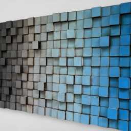 Ombre Reclaimed Wood Mosaic Wall Art - Grey To Blue - thumbnail 2