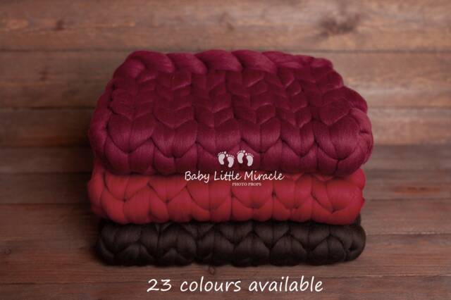 Exclusive Wool Blanket, Chunky Christmas Photo Prop, Baby Photography, Newborn Prop, Newborn Props, Newborn Posing - image 1